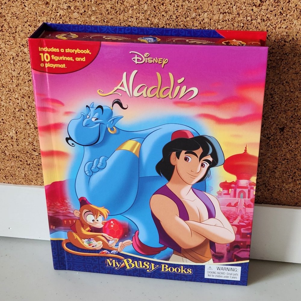 Disney Aladdin My Busy Books Storybook +10 Figurines NWT Gift